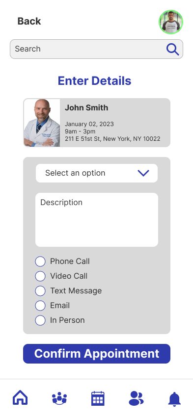 Booking a coach or doctor — phone, video, text, email, or in person